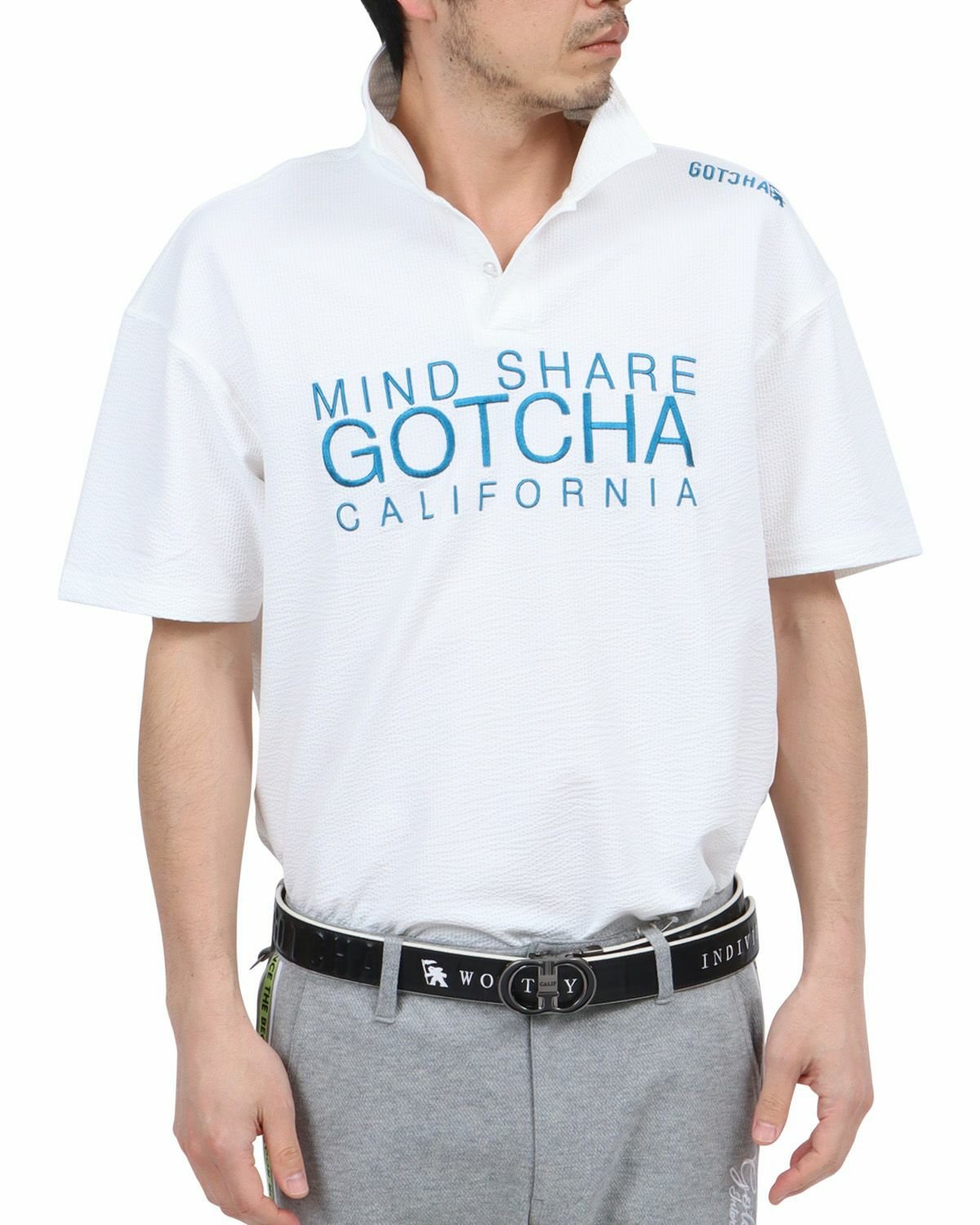 ホワイト：180cm67kg(Lサイズ着用)