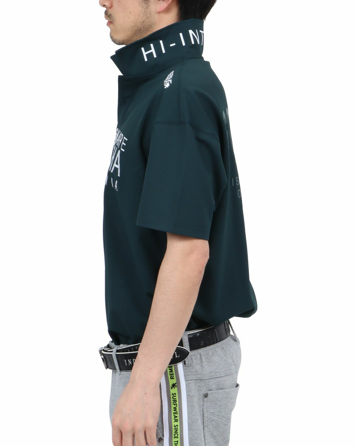 ダークグリーン：180cm67kg(Lサイズ着用)