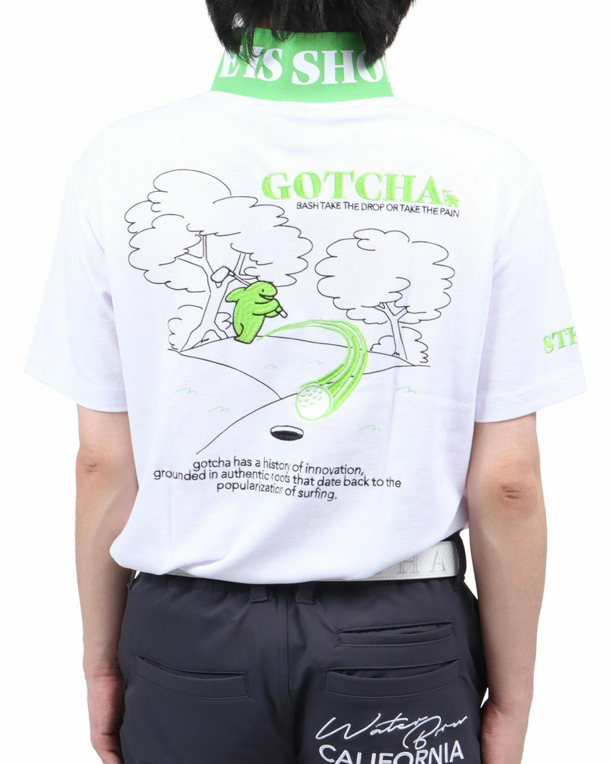 ホワイト：173cm60kg(Lサイズ着用