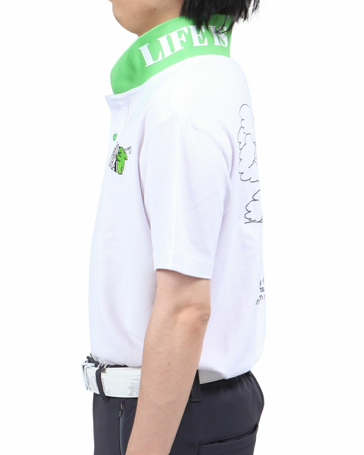 ホワイト：173cm60kg(Lサイズ着用