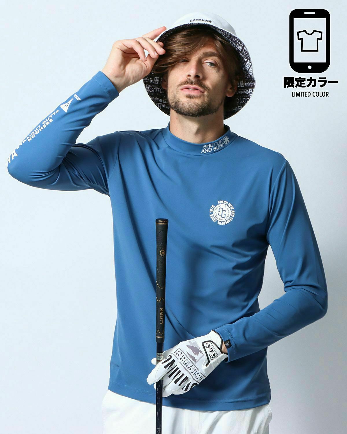 ブルー：183cm/70kg(Lサイズ着用)