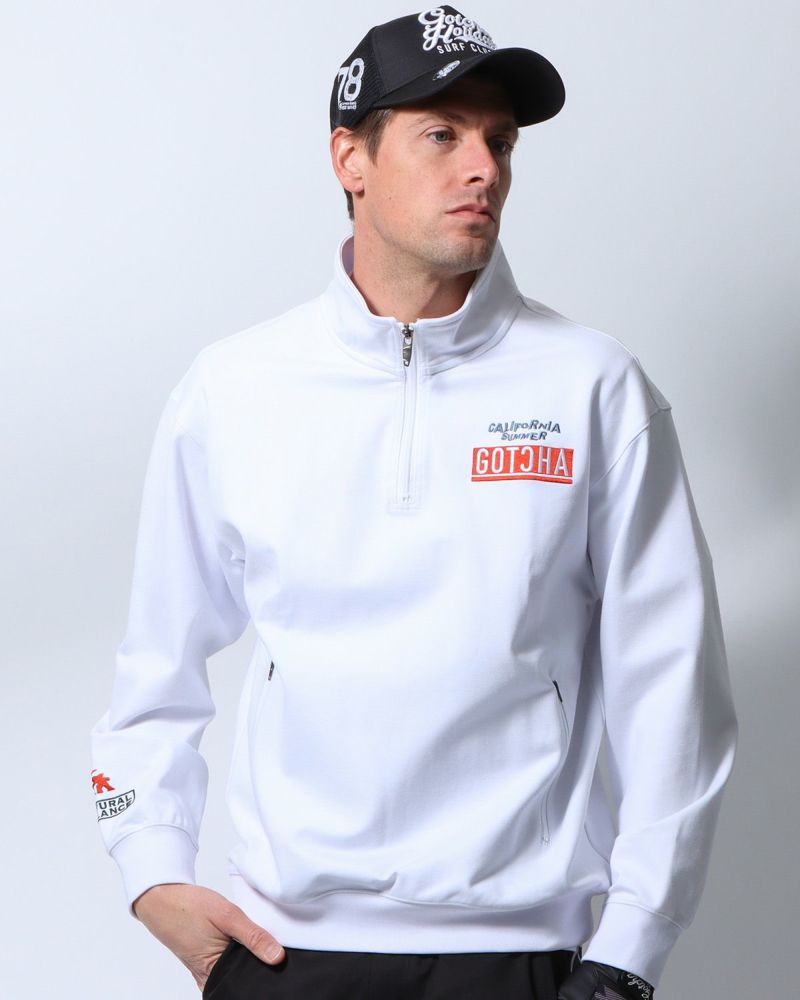 GOTCHA GOLF] ドローイングシャーク ハーフジップ ポンチ トレーナー