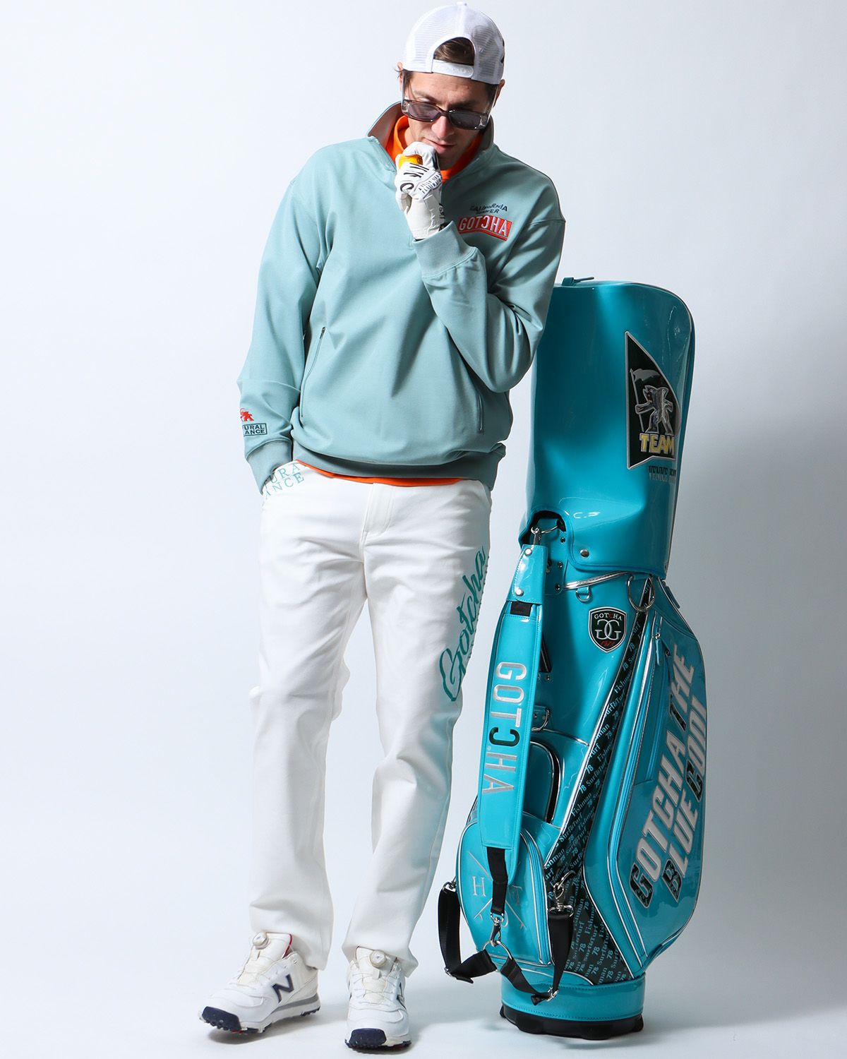 GOTCHA GOLF] ドローイングシャーク ハーフジップ ポンチ トレーナー