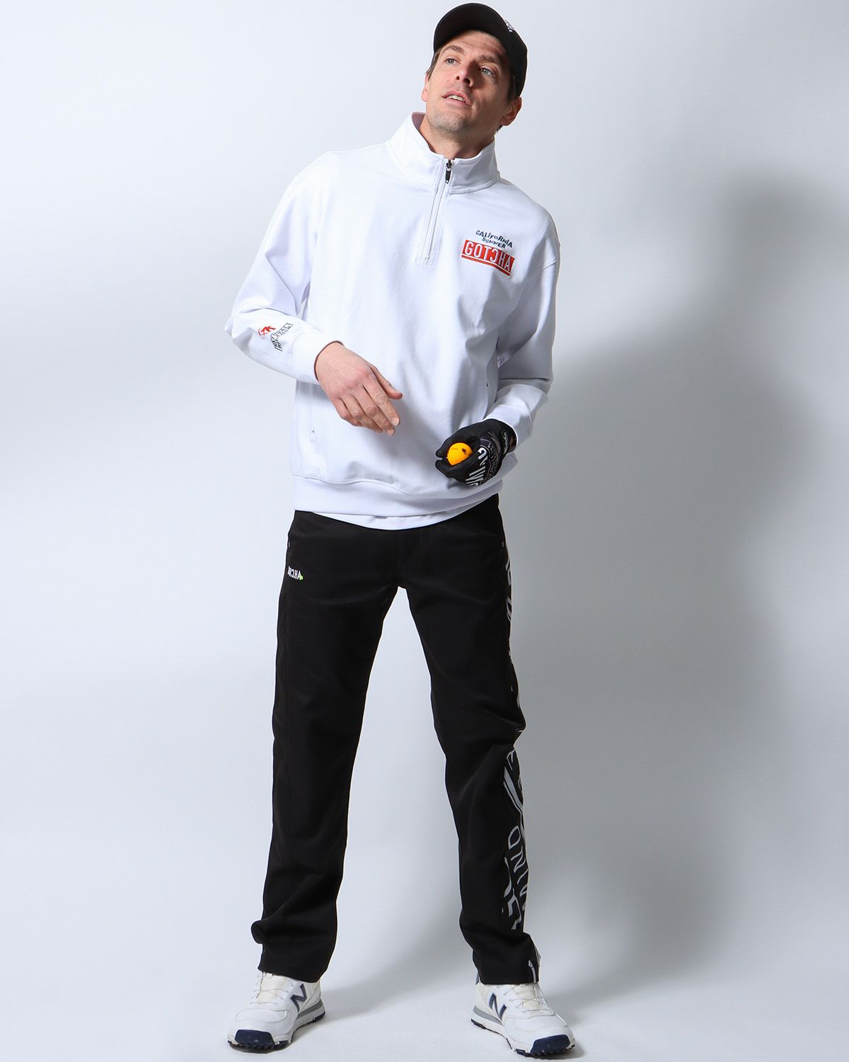 ホワイト：183cm/70kg(Lサイズ着用)