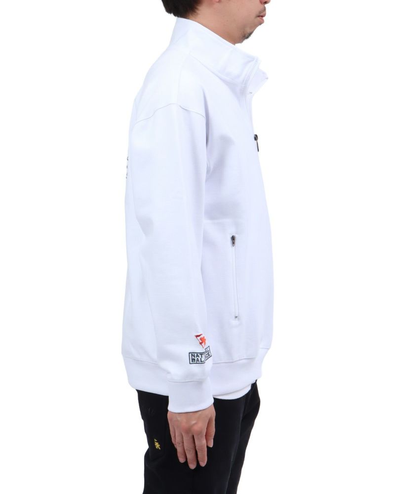 ホワイト：174cm62kg(Lサイズ着用)