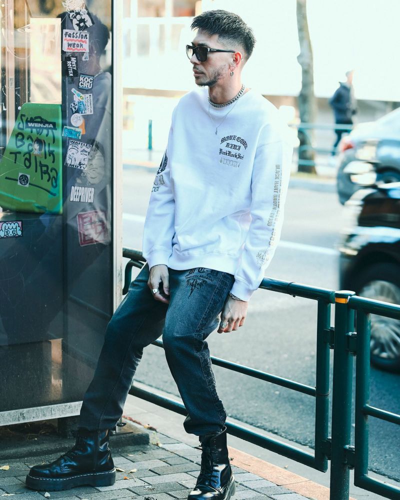 ホワイト:183cm(Lサイズ着用)