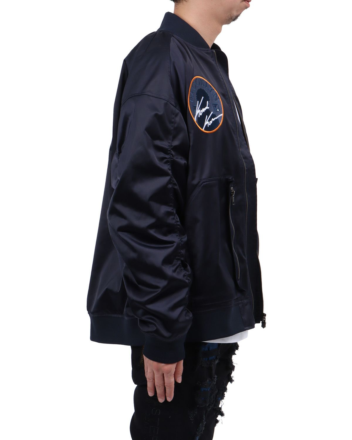 ネイビー：174cm62kg(Lサイズ着用)