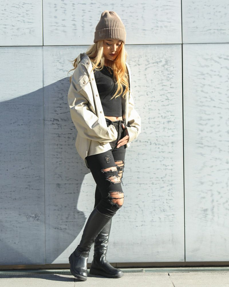 サンドベージュ：167cm(Lサイズ着用)