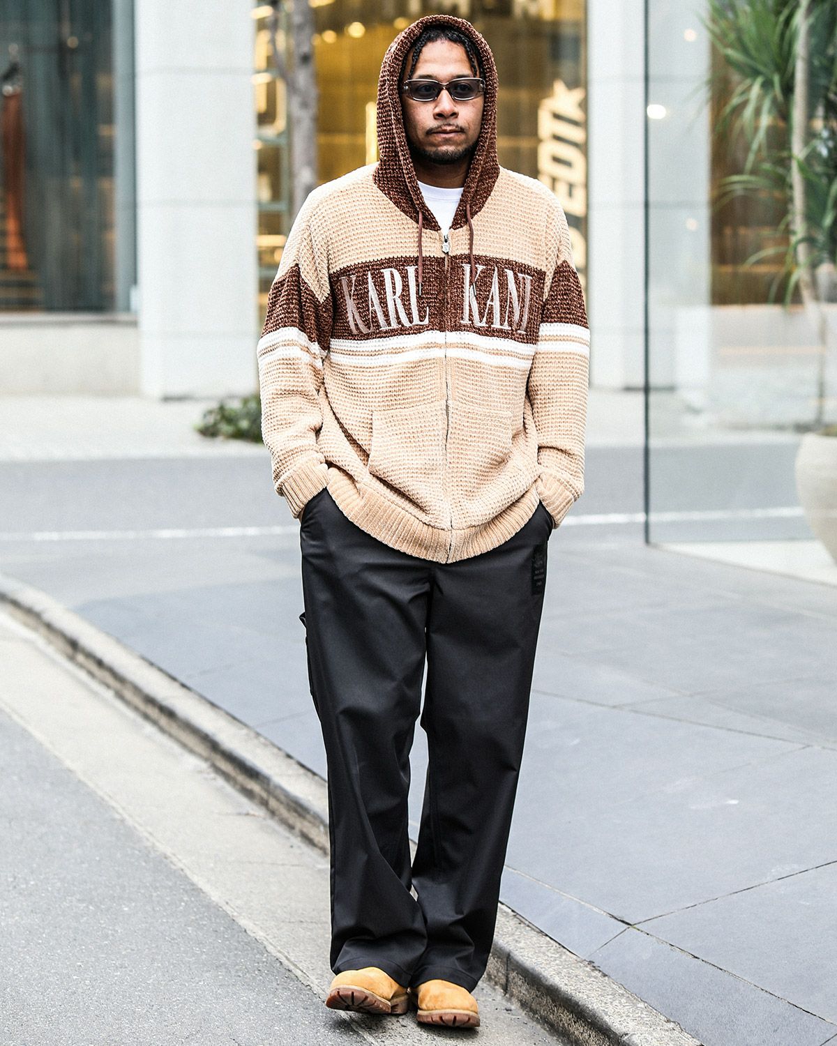 ベージュ：183cm(XLサイズ着用)