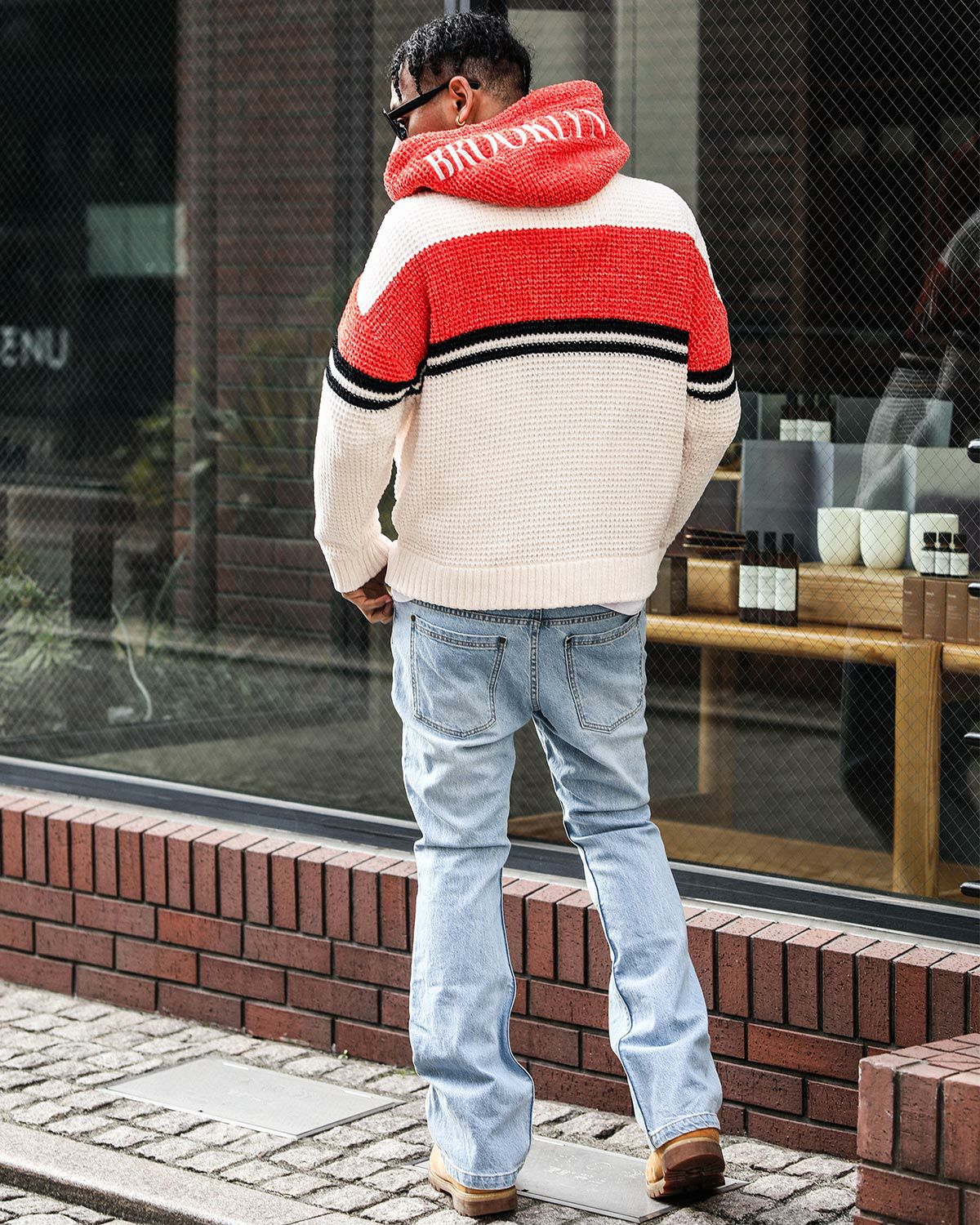 ホワイト：183cm(Lサイズ着用)