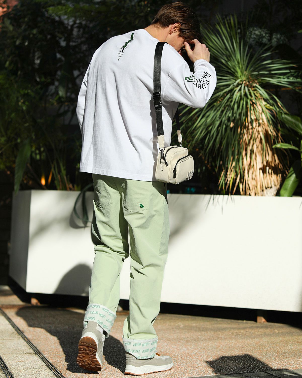 ミントグリーン：183cm/70kg(Lサイズ着用)