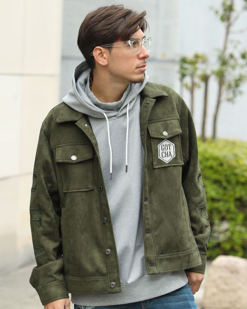 GOTCHA] フード脱着 アームインパクト フェイクスウェード ジャケット
