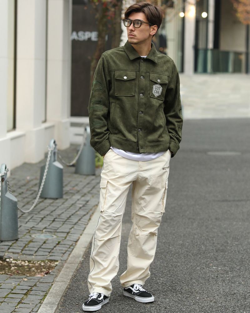 フード脱着 アームインパクト フェイクスウェード ジャケット