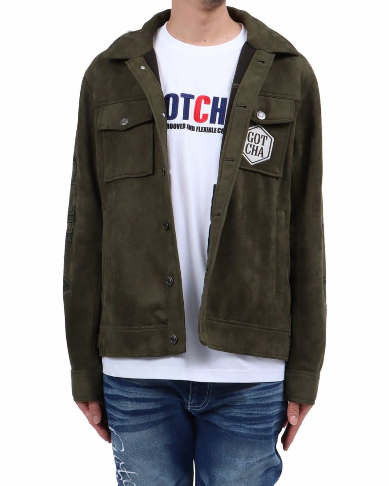 GOTCHA] フード脱着 アームインパクト フェイクスウェード ジャケット