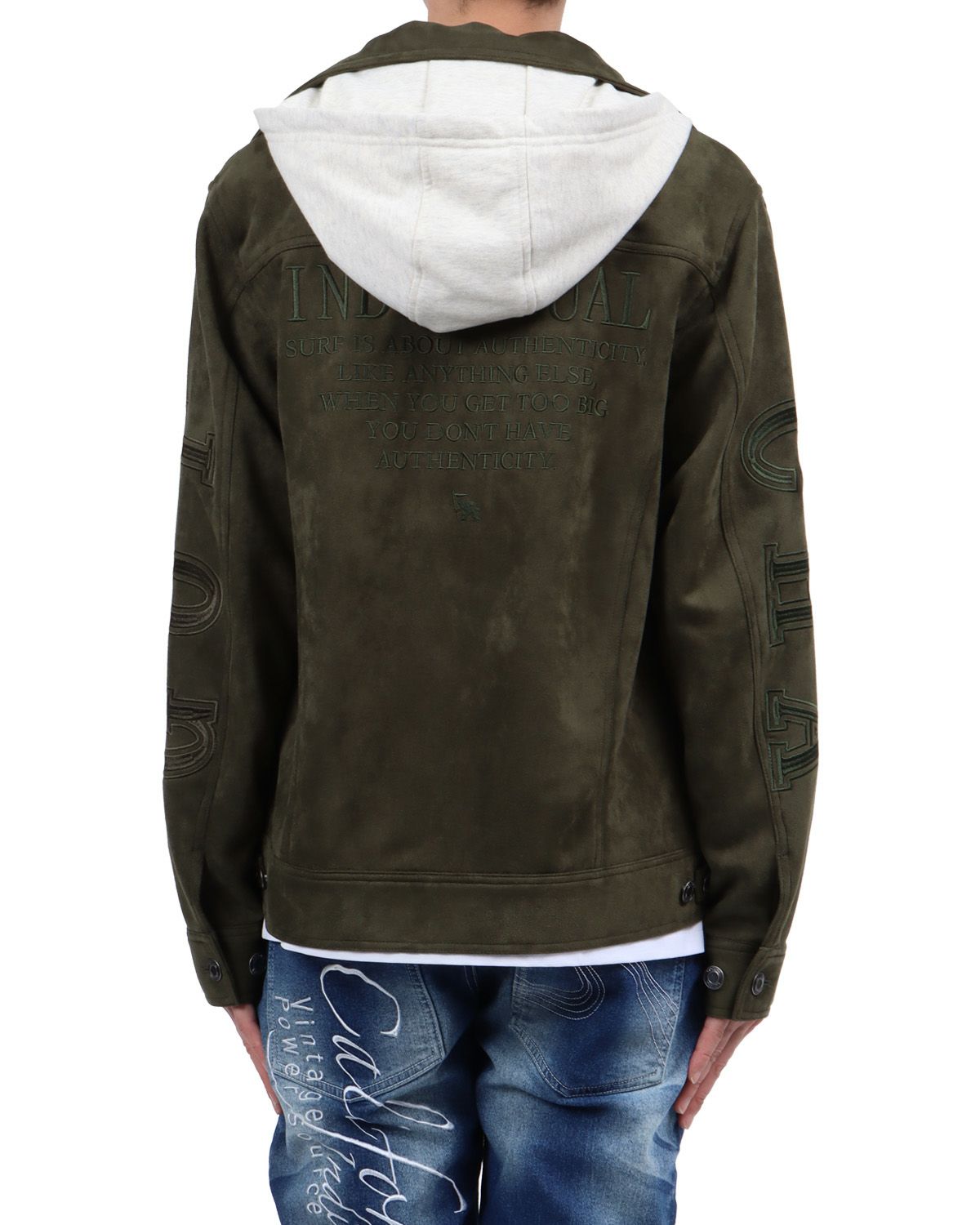 カーキ：174cm62kg(Lサイズ着用)フードあり仕様