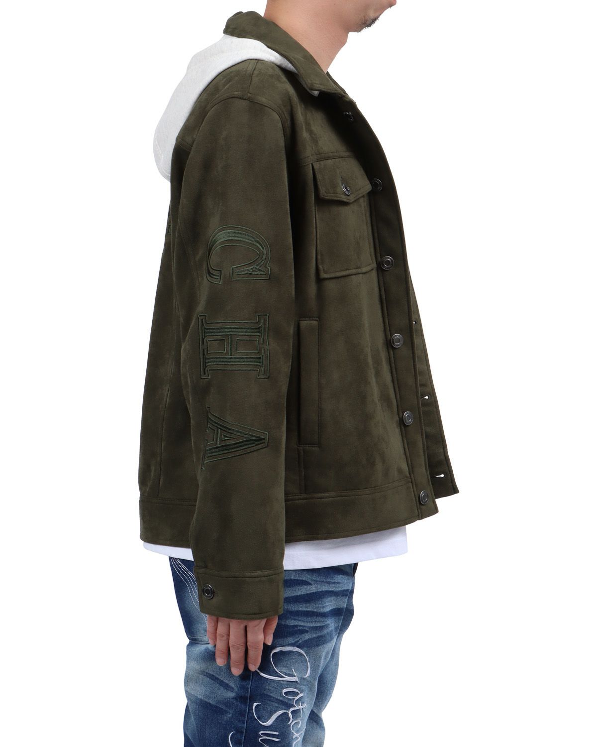 カーキ：174cm62kg(Lサイズ着用)フードあり仕様