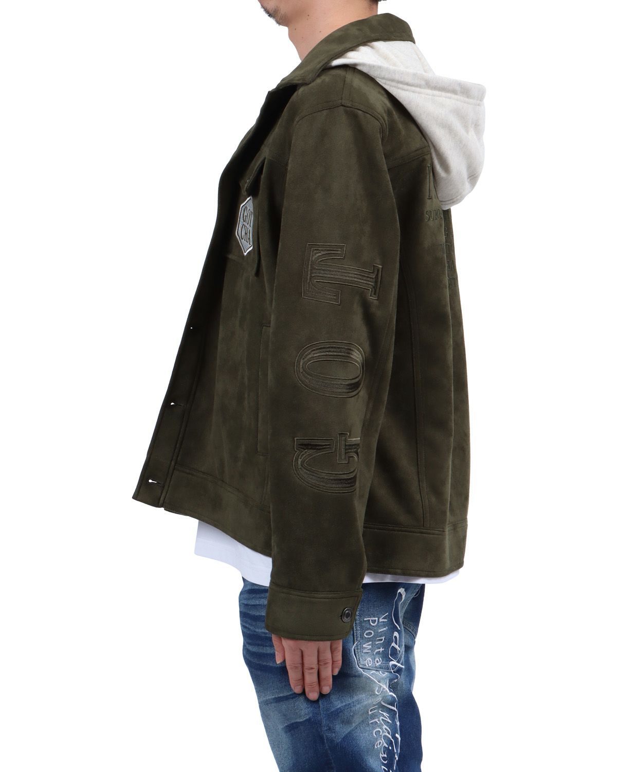 カーキ：174cm62kg(Lサイズ着用)フードあり仕様