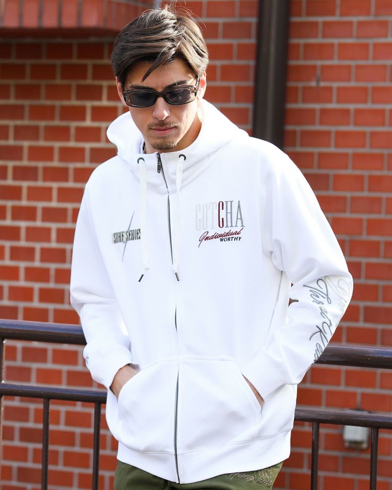 [GOTCHA] グラデ メタリック ダンボール ニット ジップパーカー