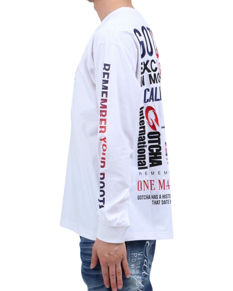 ホワイト：174cm62kg(Lサイズ着用)