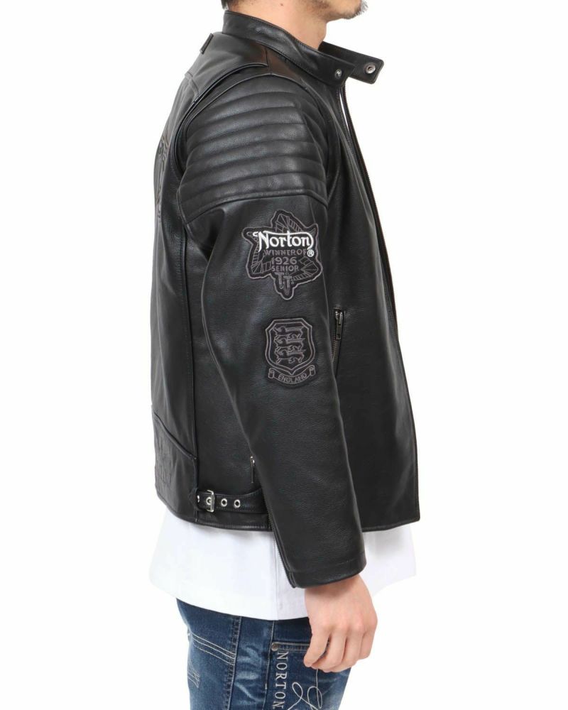 未使用 Norton スペシャルエディション 牛革 ライダース レザージャケット Norton] プレミアム スペシャルエディション 牛革 ライダース