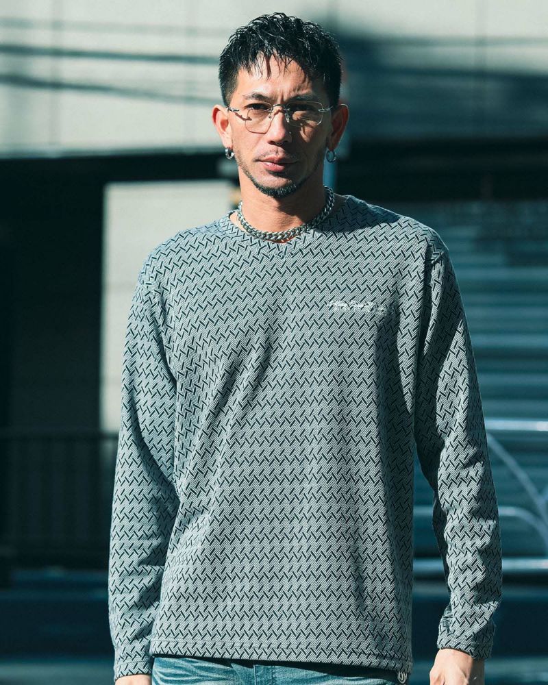 MCD] ジオメトリック ジャカード Vネック ロンT | PEET ONLINE STORE