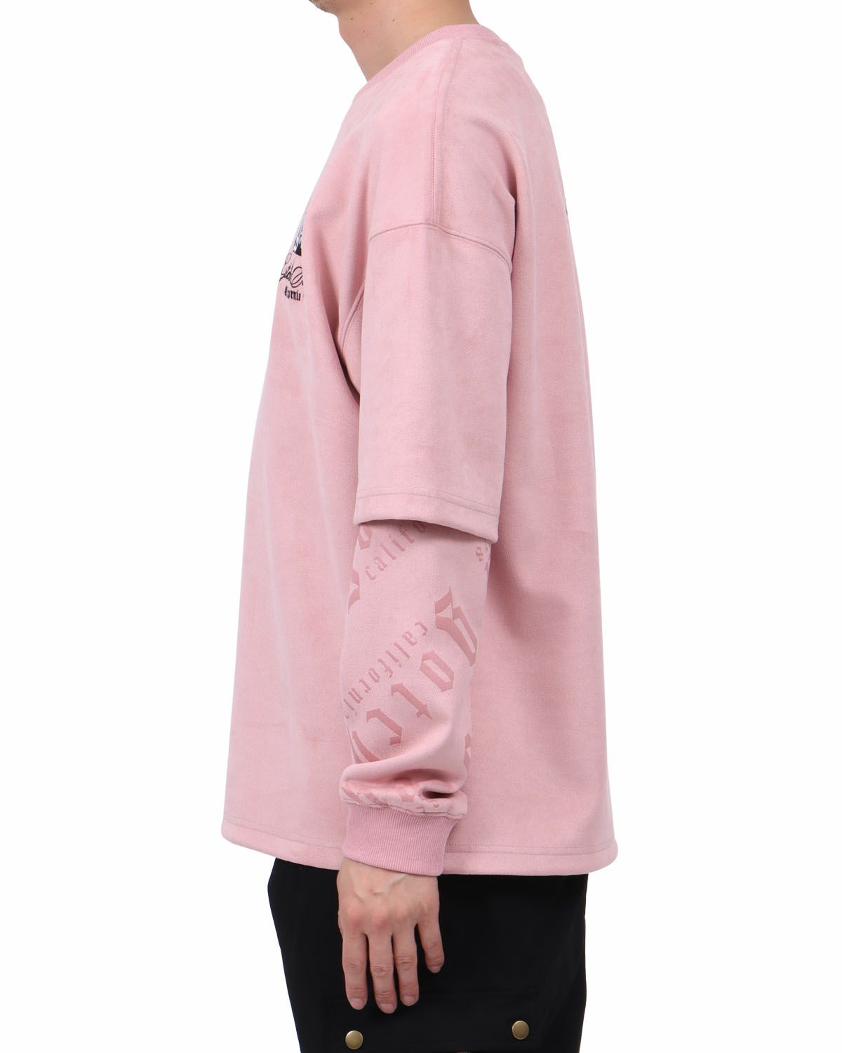 ピンク：174cm62kg(Lサイズ着用)