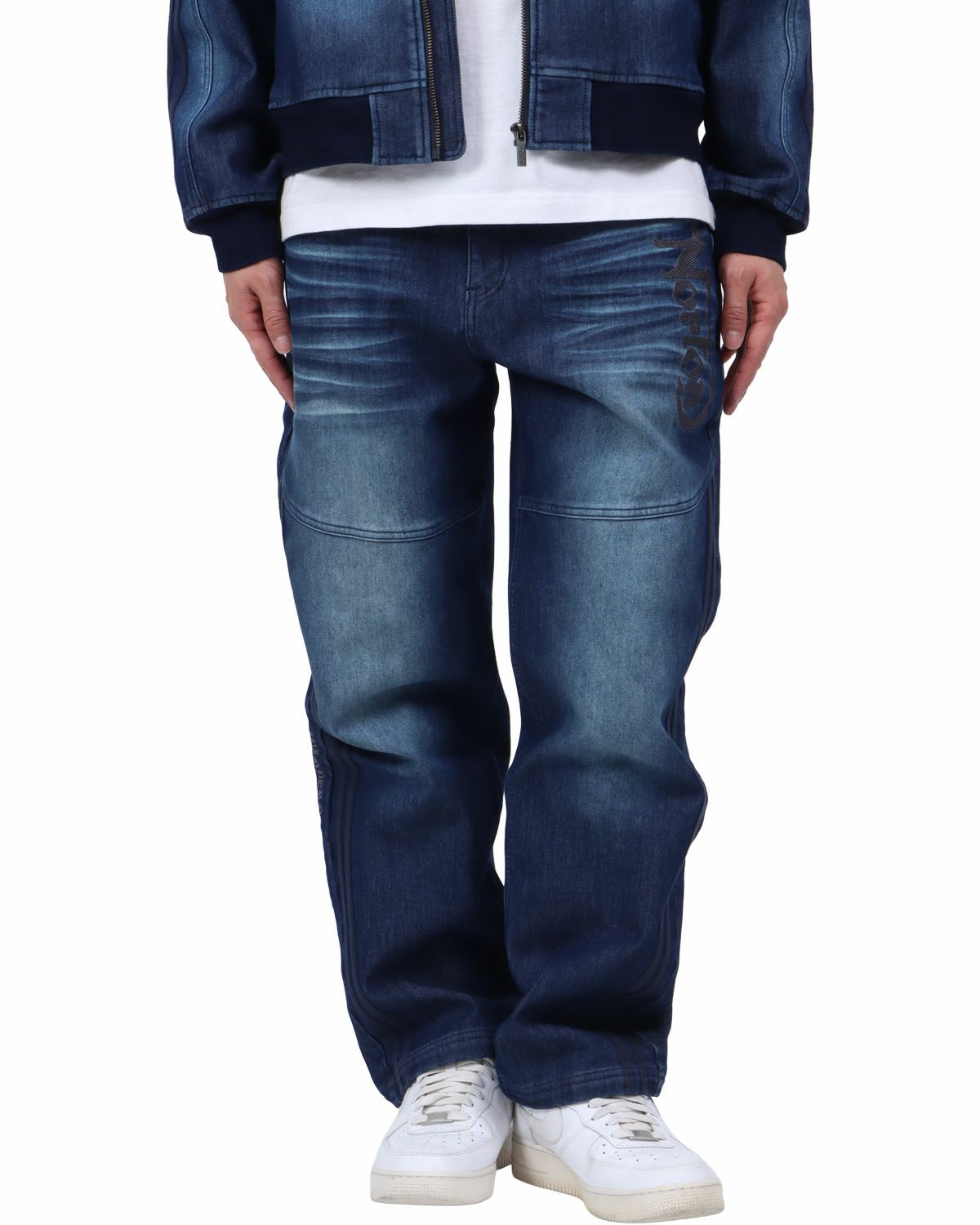 インディゴ：174cm62kg(Lサイズ着用)