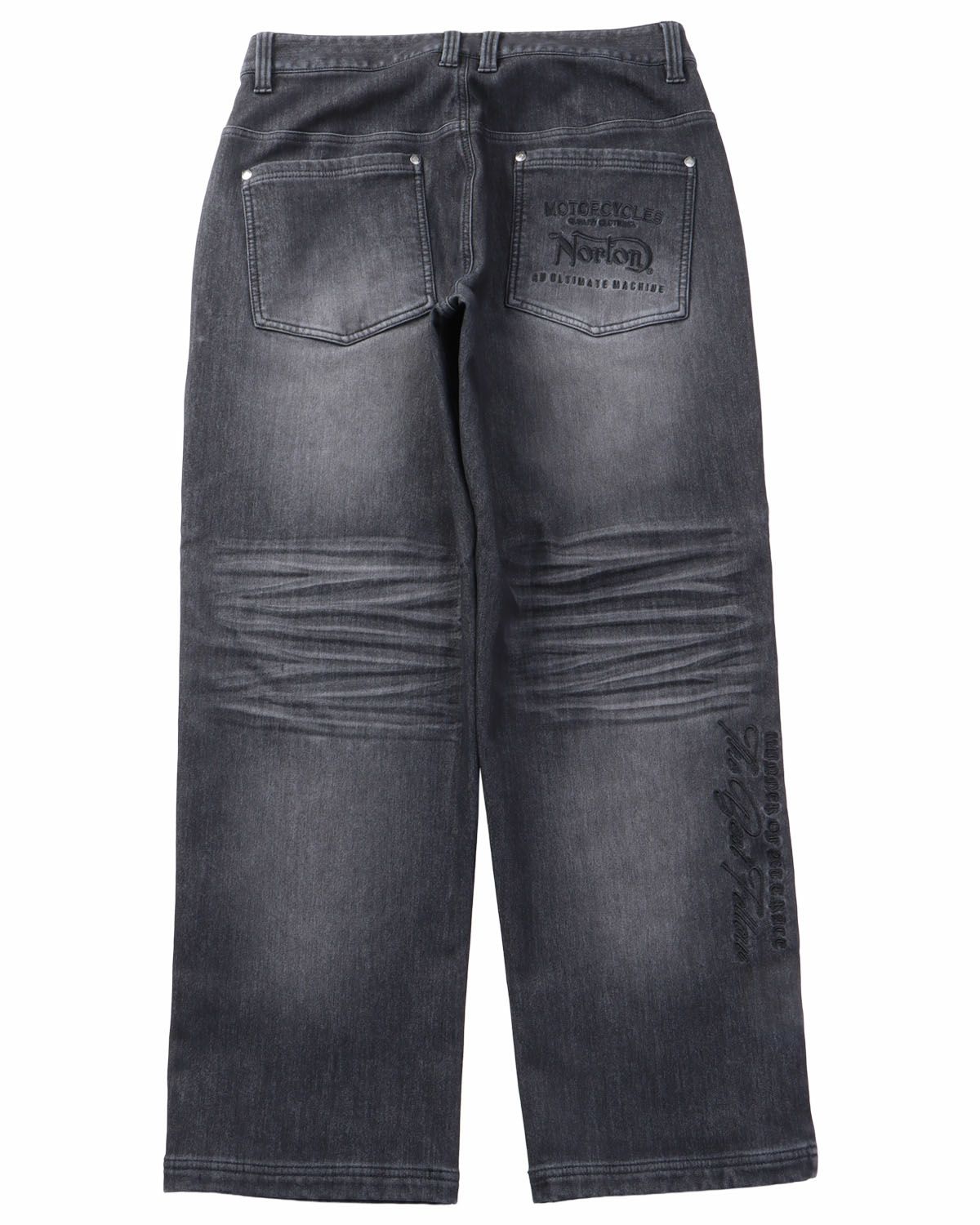 Norton] 防風 ストレッチ 畝刺繍 ワイド デニムパンツ | PEET ONLINE STORE