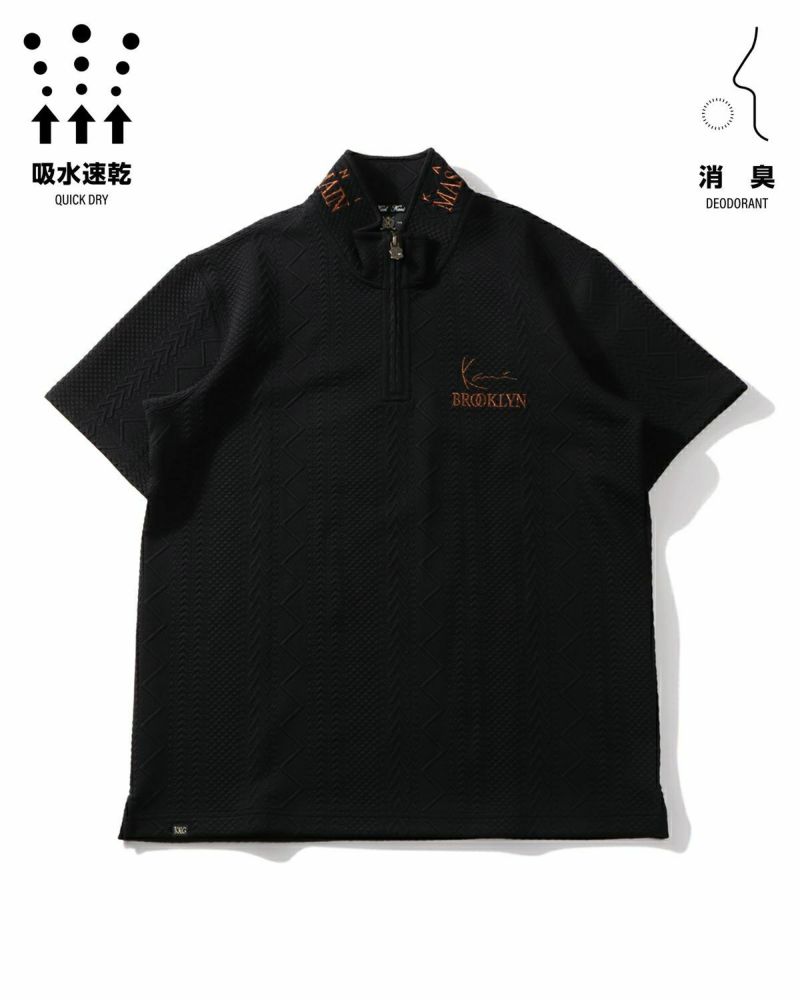 デオドラントドライケーブル ジャカード ハーフジップ T