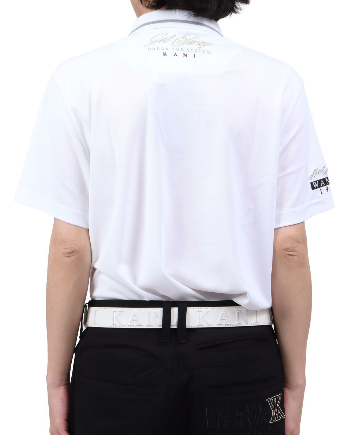 ホワイト：173cm63kg(Lサイズ着用)