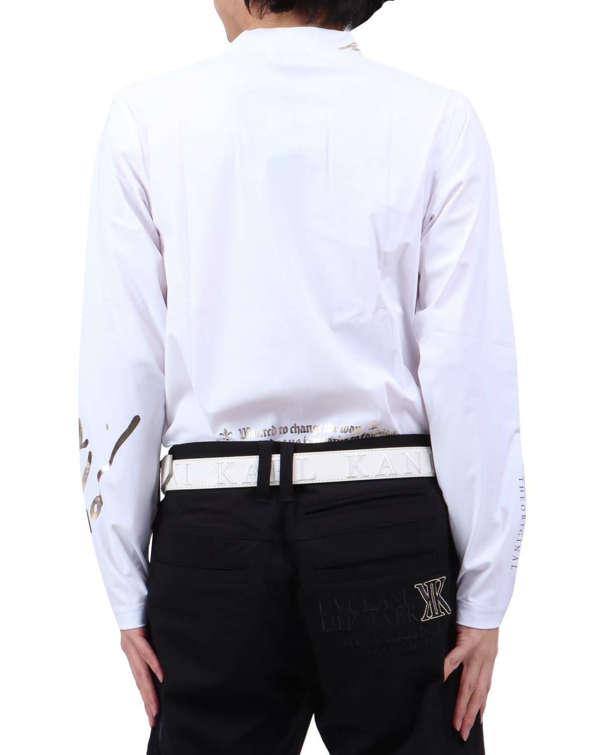 ホワイト：173cm63kg(Lサイズ着用)