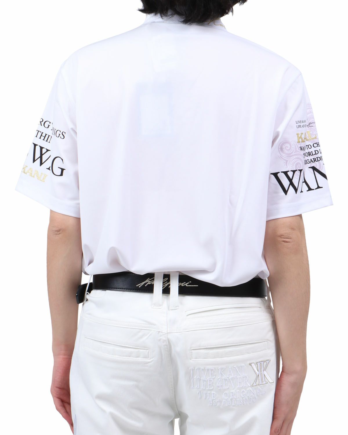 ホワイト：173cm63kg(Lサイズ着用)