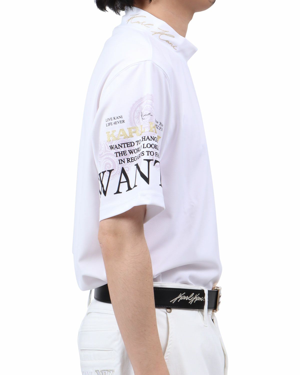 ホワイト：173cm63kg(Lサイズ着用)