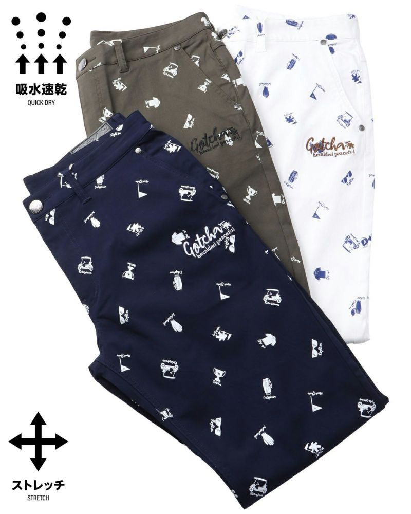 GOTCHA GOLF] UVカット ドライ ガムストレッチ ミニマム 総柄 ロング
