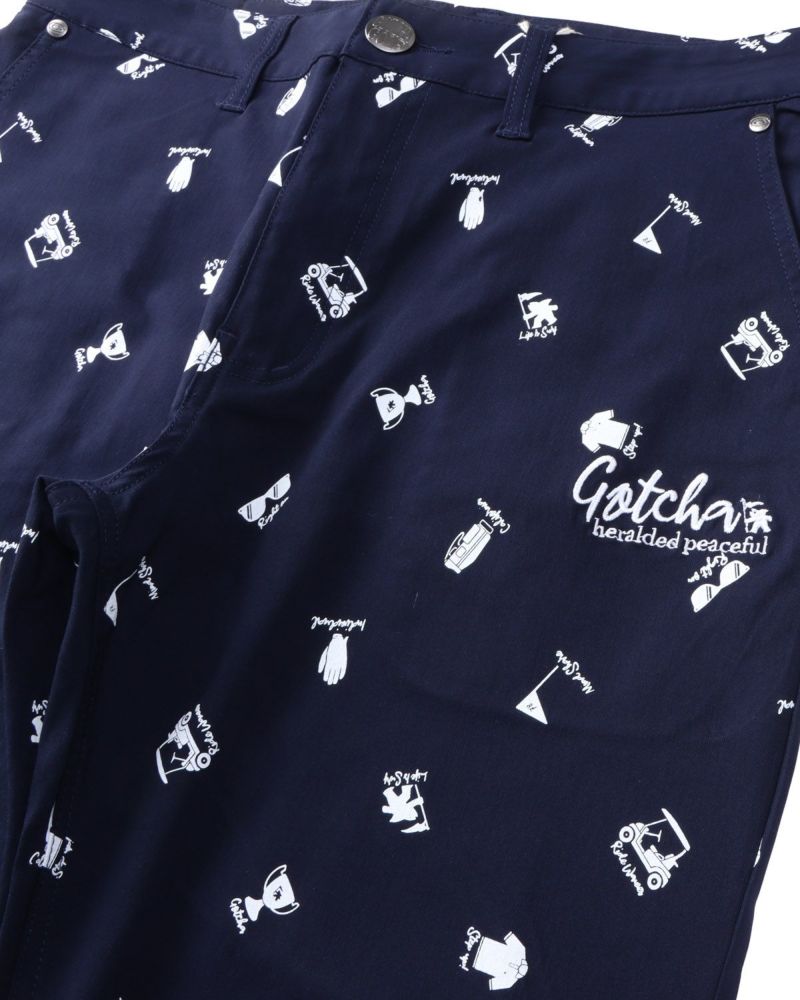 GOTCHA GOLF] UVカット ドライ ガムストレッチ ミニマム 総柄 ロング