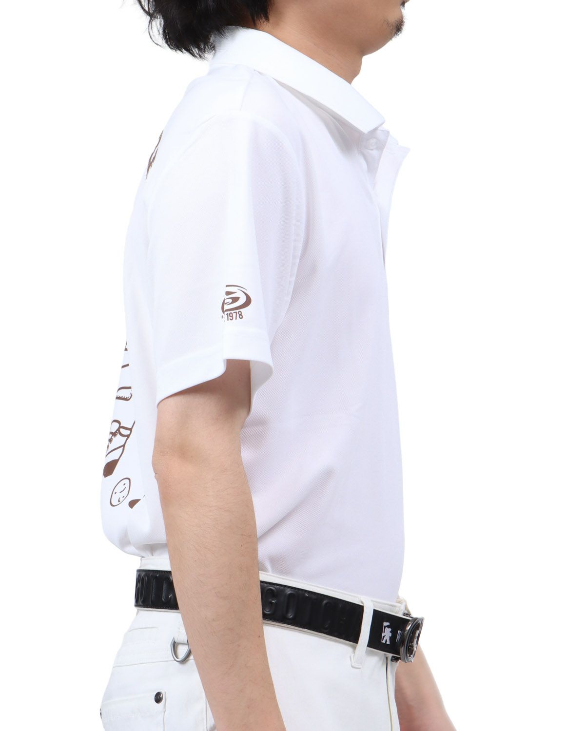 ホワイト：173cm63kg(Lサイズ着用)