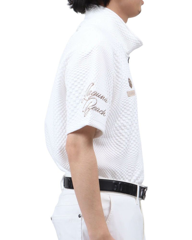 ホワイト：173cm63kg(Lサイズ着用)