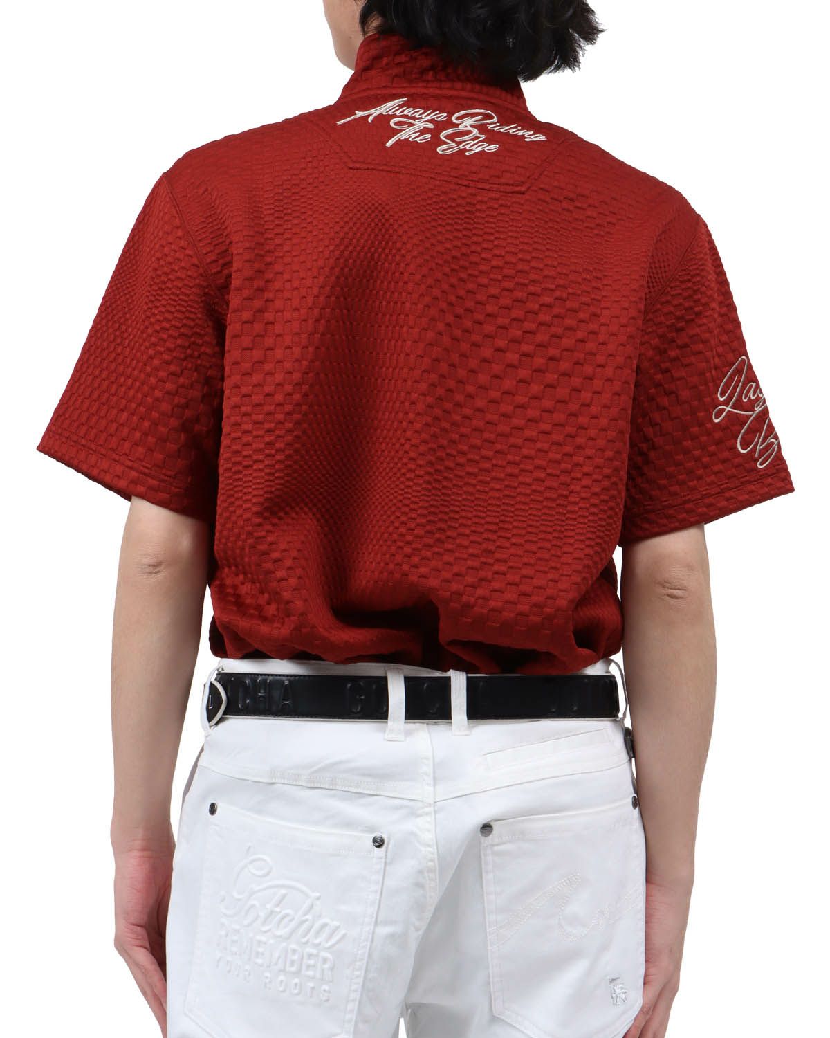 ダークレッド：173cm63kg(Lサイズ着用)