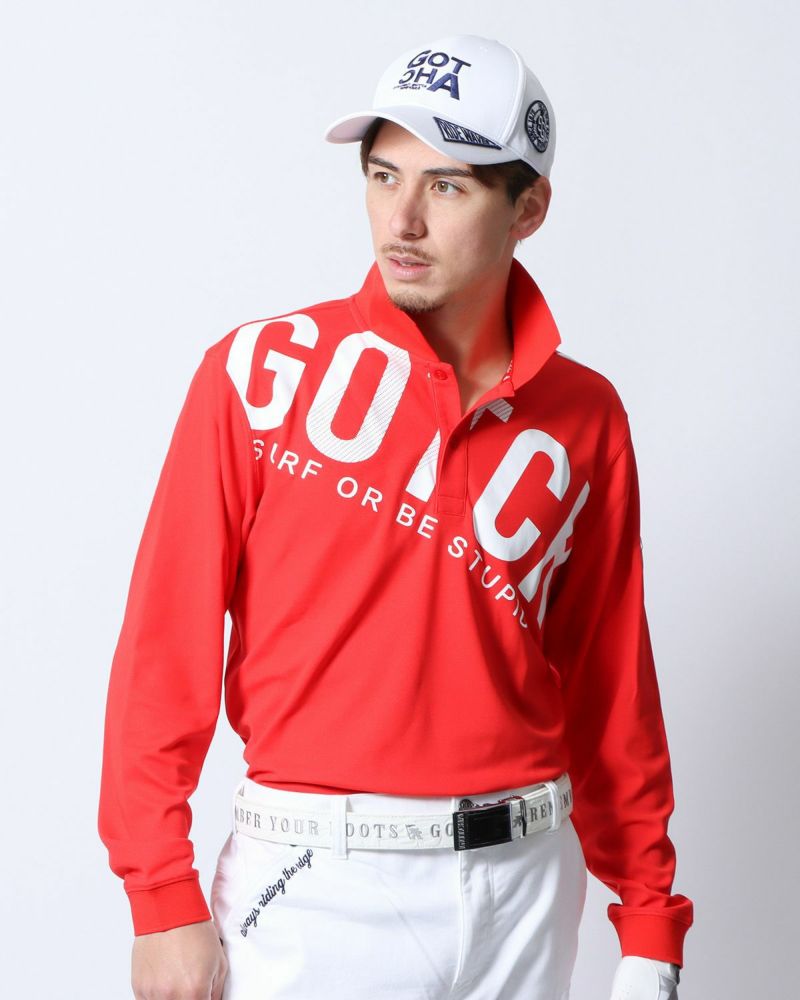 GOTCHA GOLF] ドライ UVカット ビッグロゴ 鹿の子 ロングポロ | PEET