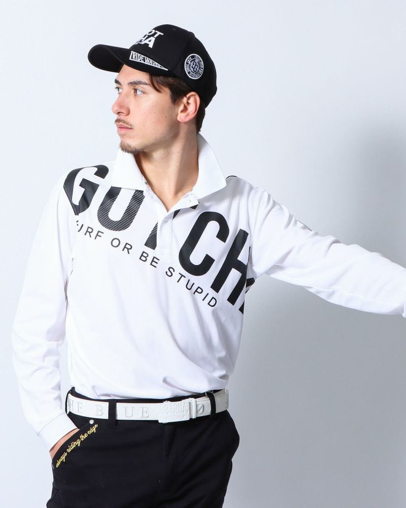 GOTCHA GOLF] ドライ UVカット ビッグロゴ 鹿の子 ロングポロ | PEET