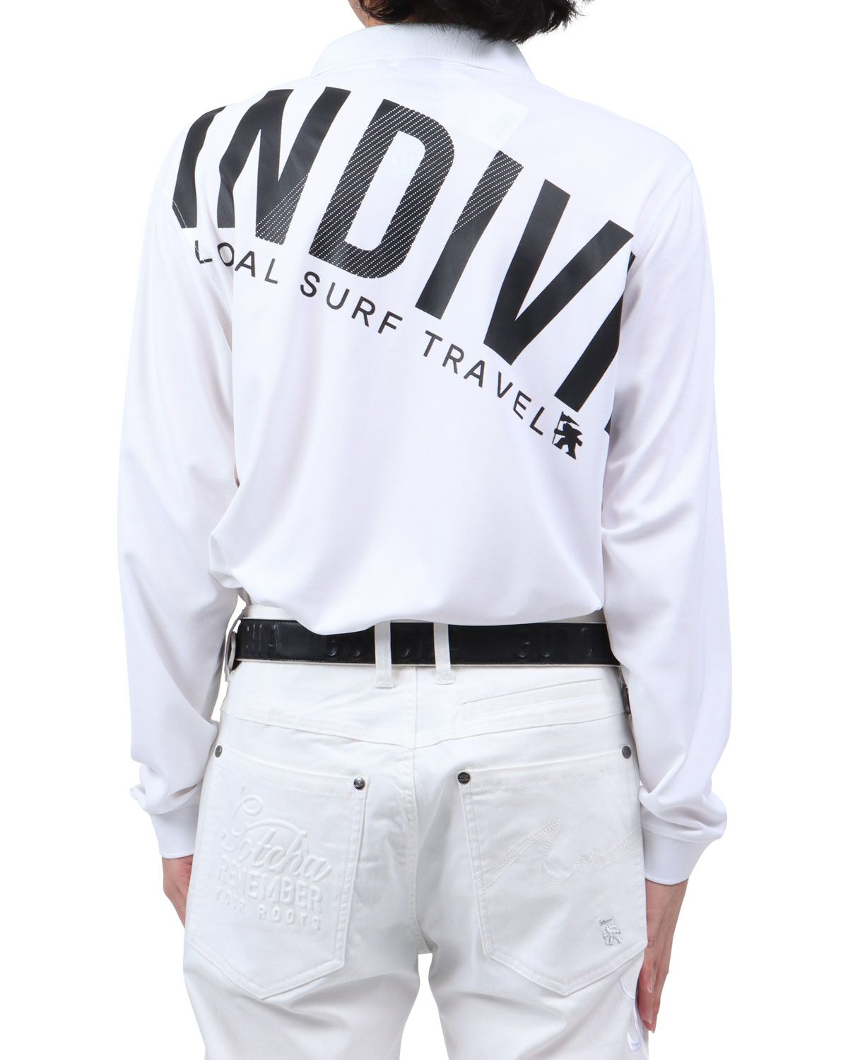 ホワイト：173cm63kg(Lサイズ着用)