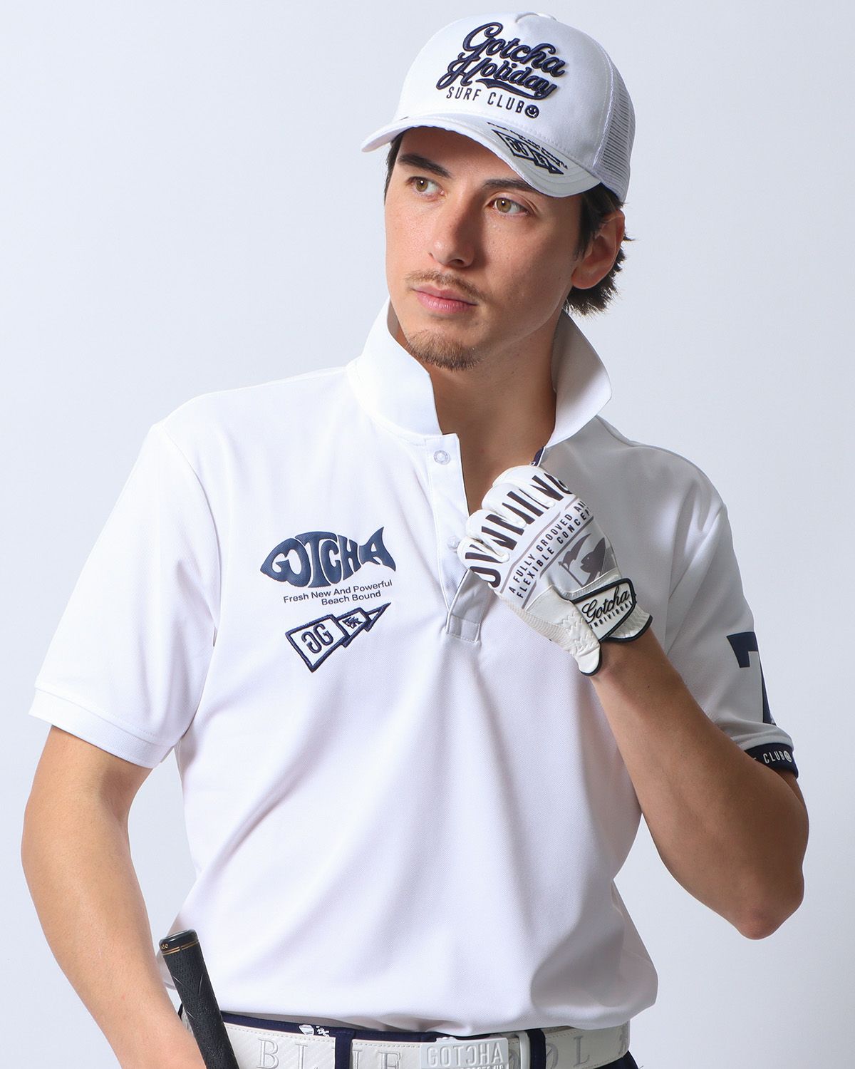 ホワイト：180cm/70kg(Lサイズ着用)