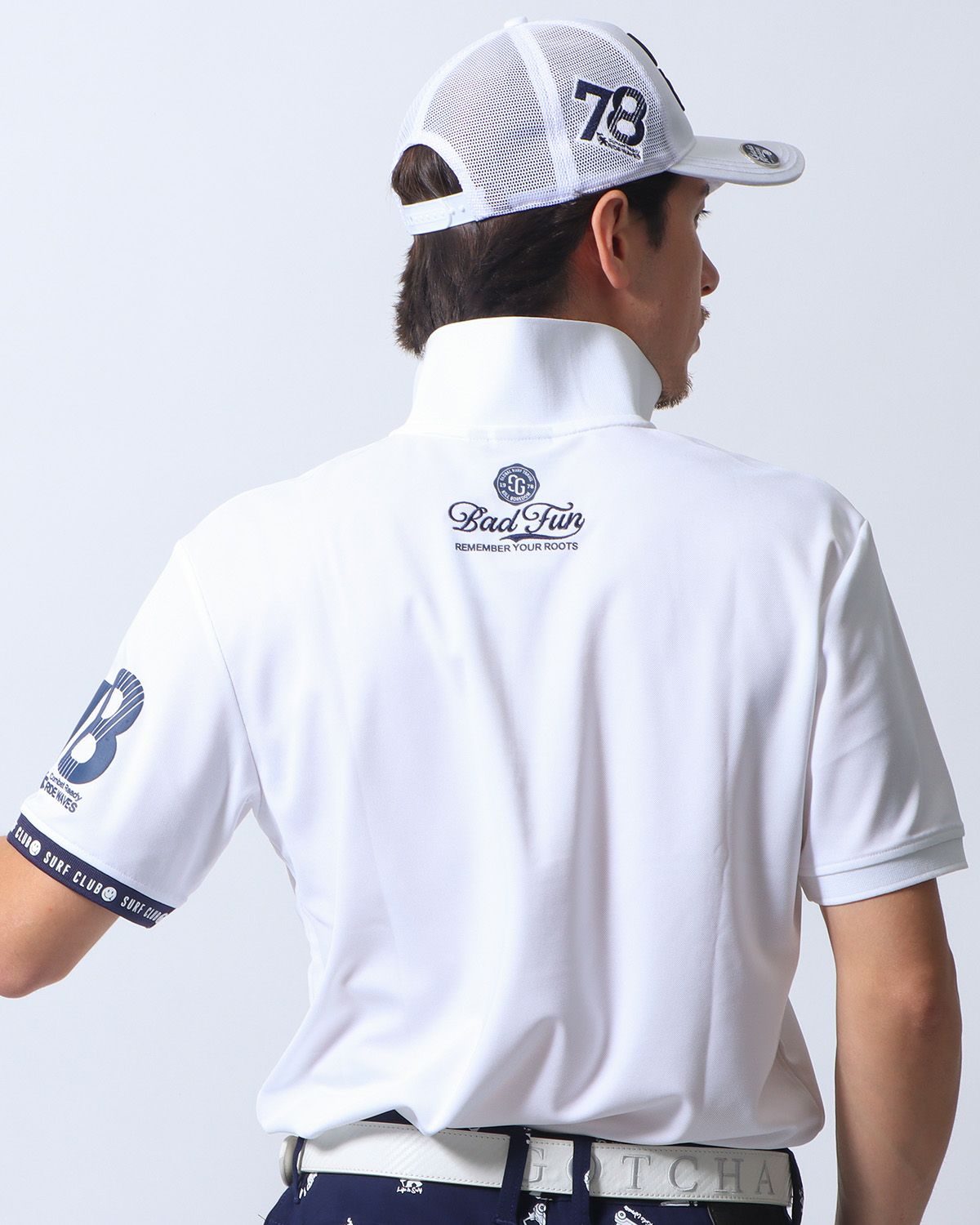 ホワイト：180cm/70kg(Lサイズ着用)