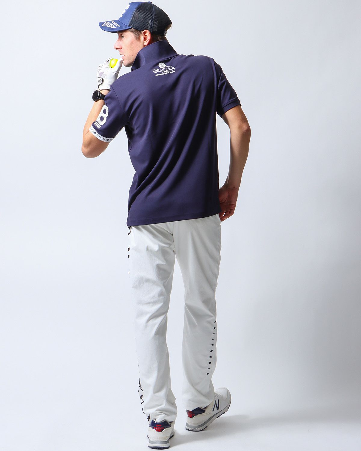 ネイビー：183cm/70kg(Lサイズ着用)