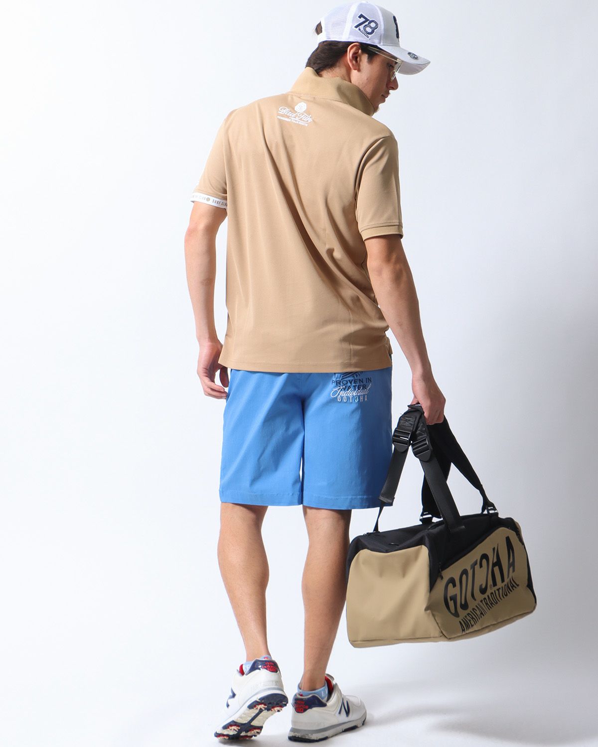 ベージュ：180cm/70kg(Lサイズ着用)