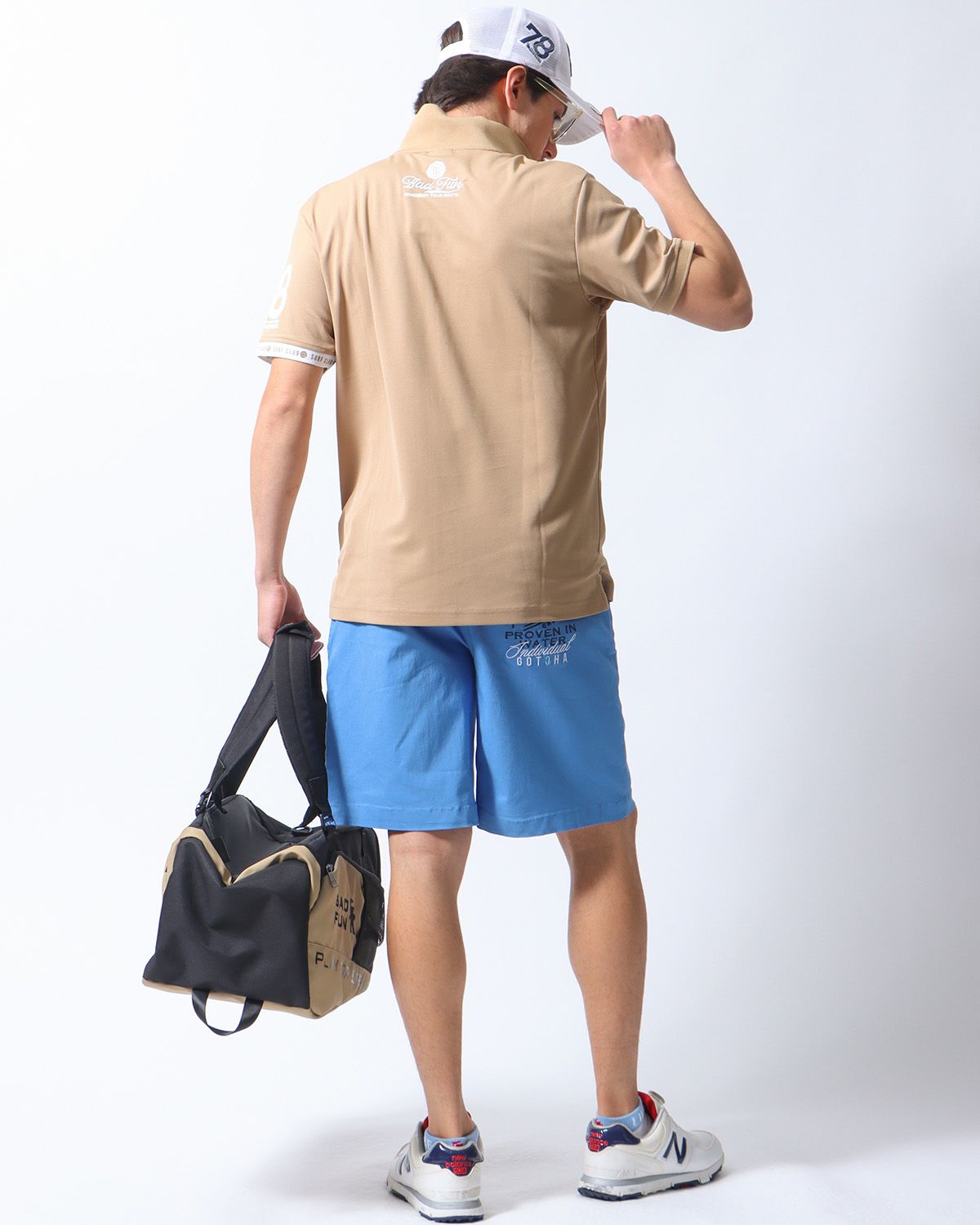 ベージュ：180cm/70kg(Lサイズ着用)