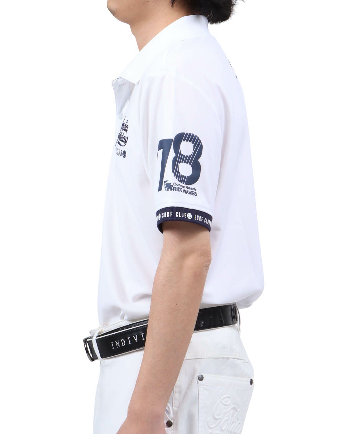 ホワイト：173cm63kg(Lサイズ着用)