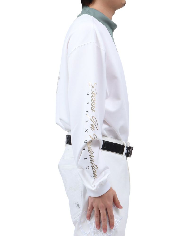 ホワイト：173cm63kg(Lサイズ着用)