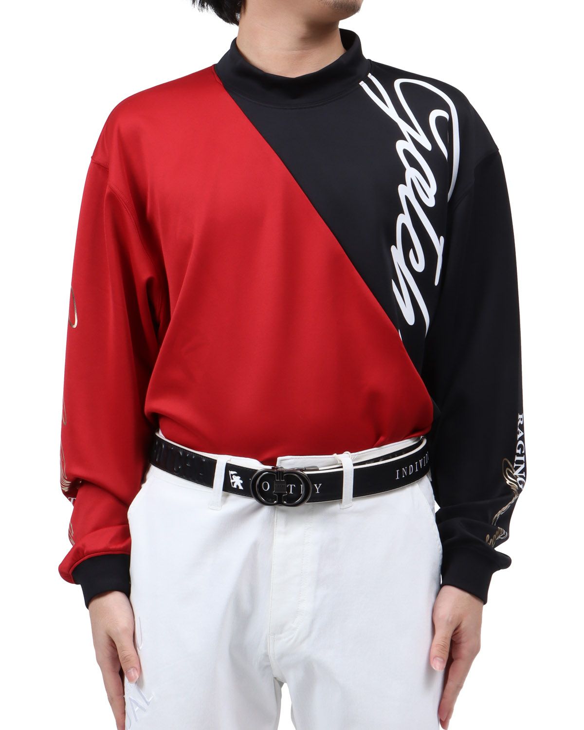 レッド：173cm63kg(Lサイズ着用)