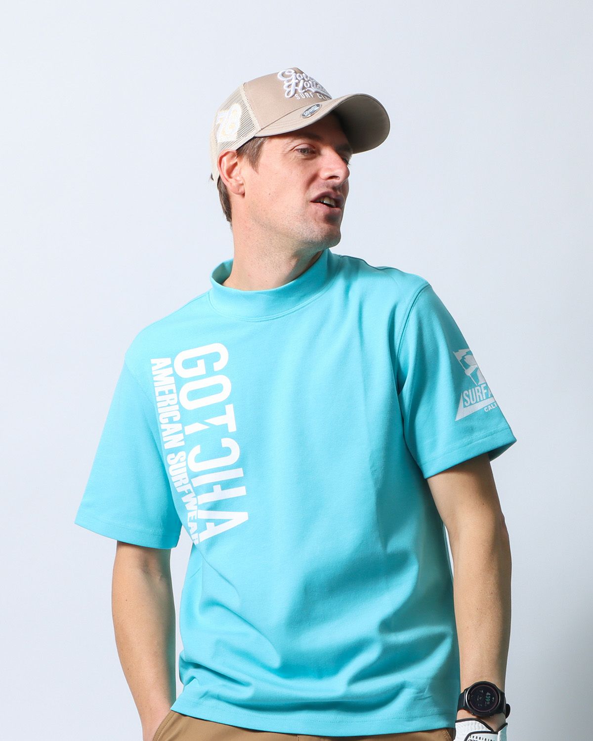 ライトブルー：183cm/70kg(Lサイズ着用)